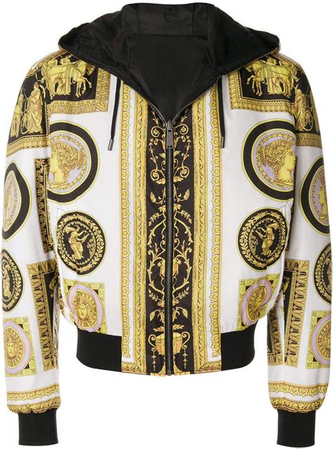 versace cornici print jacket|Versace bomber jacket.